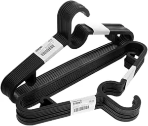 Ikea SPRUTTIG Lightweight Clothes Hangers, Black, Plastic - Set of 20, 29cm