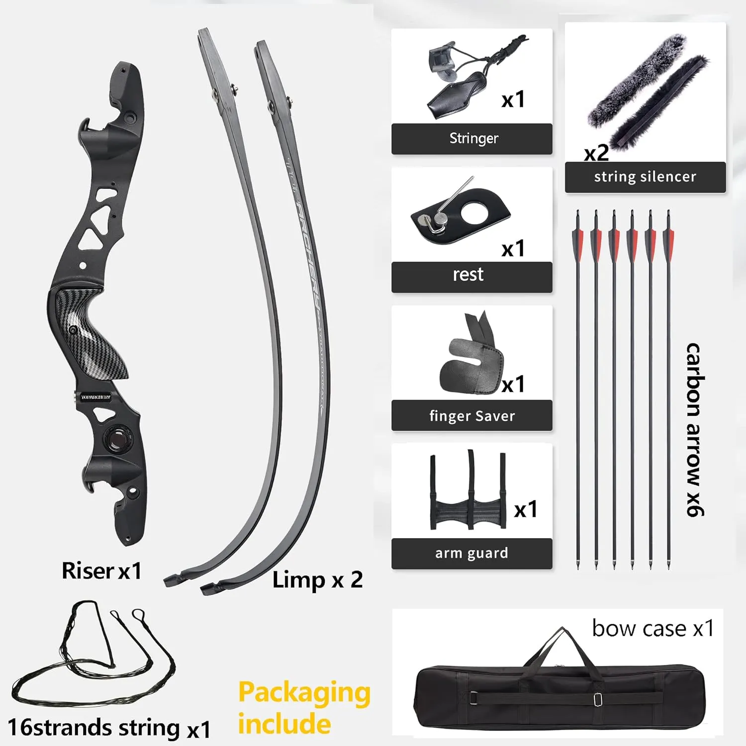 ILF Takedown Recurve Bow for Adult & Youth Beginner,Bow and Arrow Set 62" Recurve Hunting Bow for Outdoor Training Practice Right Hand