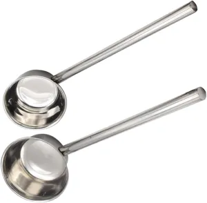IMIKEYA 2pcs Extended Long Handle Stainless Steel Water Ladle Garden Flower Watering Spoon for Home Kitchen