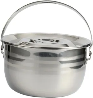 IMIKEYA Camping Pot for Fire Large Capacity Soup Pot Non-Stick Easy Clean Stainless Steel