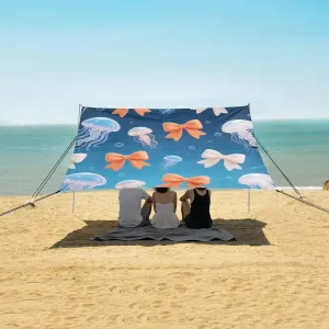 Incredible Bows Jellyfish Beach Canopy Tent Anti-UV & Wind Resistant, Camping Sun Shelter Easy Setup Portable,Outdoor Shade Tents with Sandbags,Sand Shovels,Ground Pegs & Stability Poles