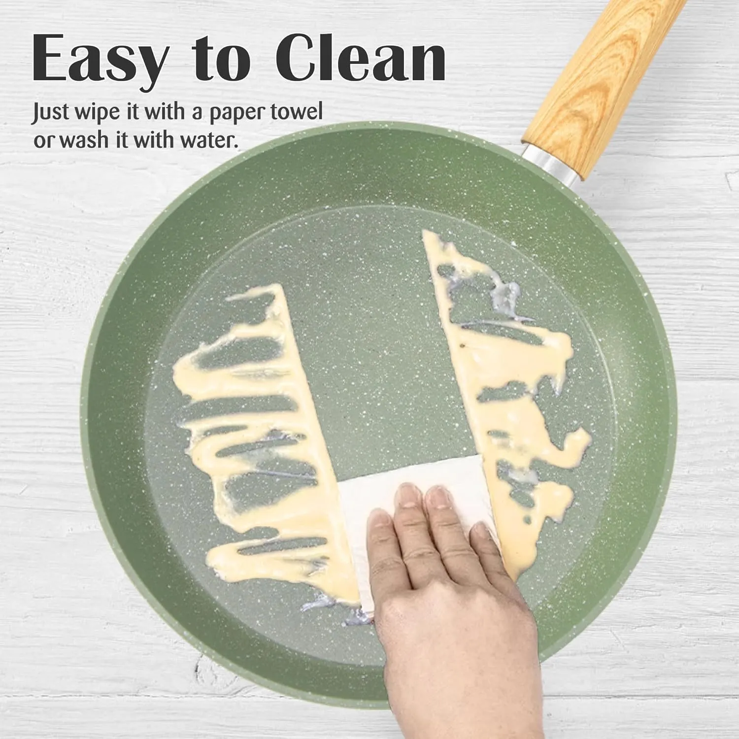 Induction Pots and Pans Set Non Stick, 12 Piece Nonstick Induction Granite Kitchen Cookware Sets, Induction Cookware Frying Pans and Saucepan Set, Nonstick Granite Cooking Set, Green