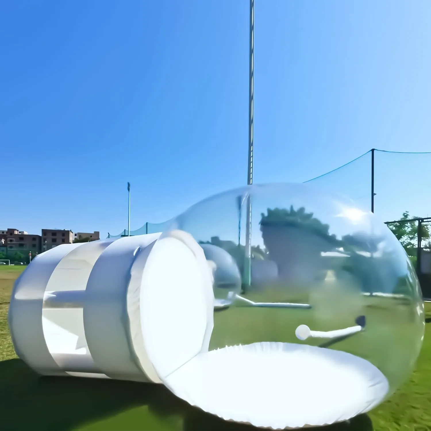 Inflatable Bubble Camping Tent, 3M Camping House Inflatable Tent Clear Dome Balloon Garden Tent with Air Blower, Inflatable Transparent Camping Tent for Indoor/Outdoor Family Camping