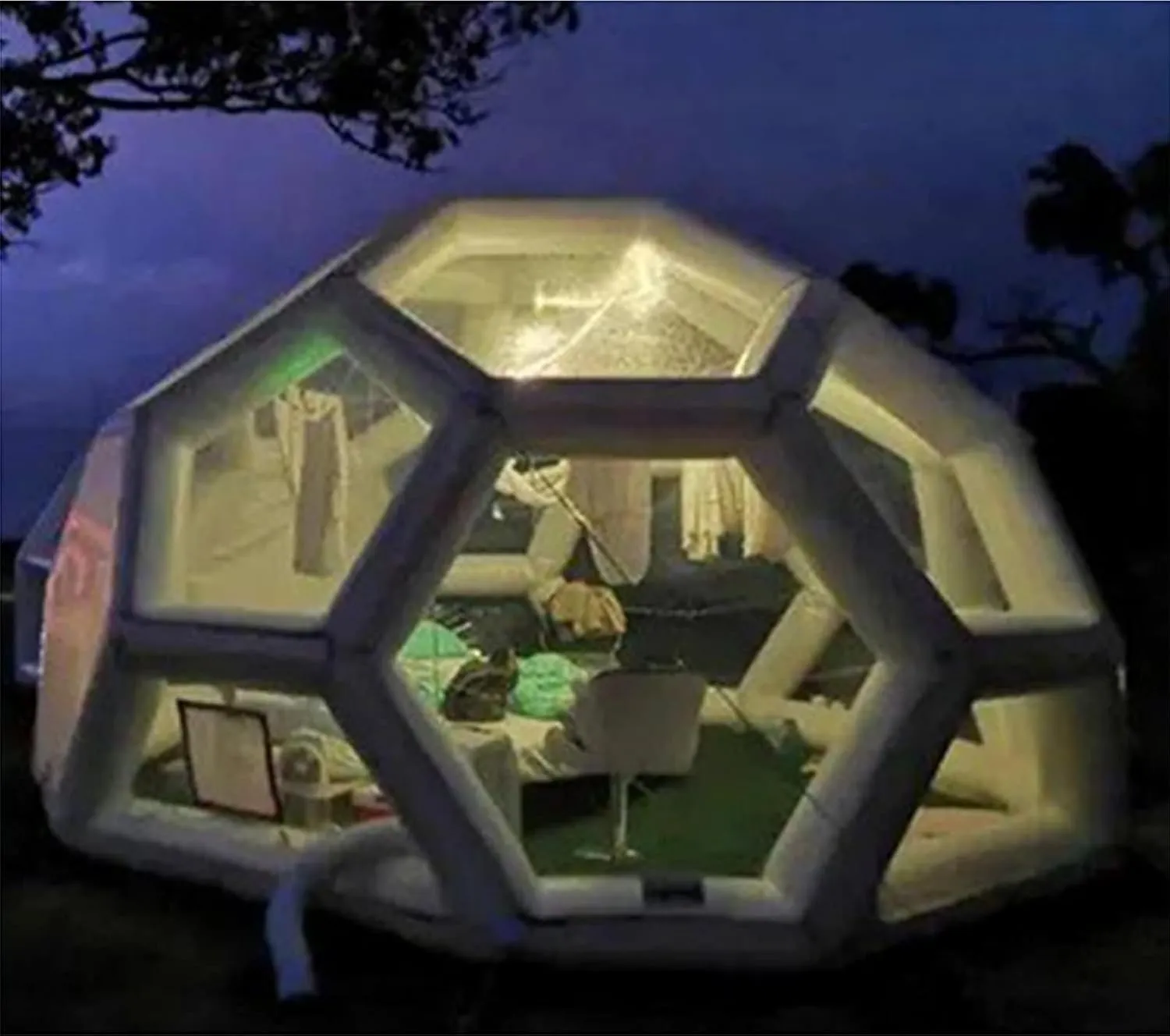 Inflatable Bubble Dome Tent 360°Transparent Camping Tent Large Outdoor Tents with Air Blower Inflatable Tent with Single Tunnel for Camping Backyard Family Tents, 4M