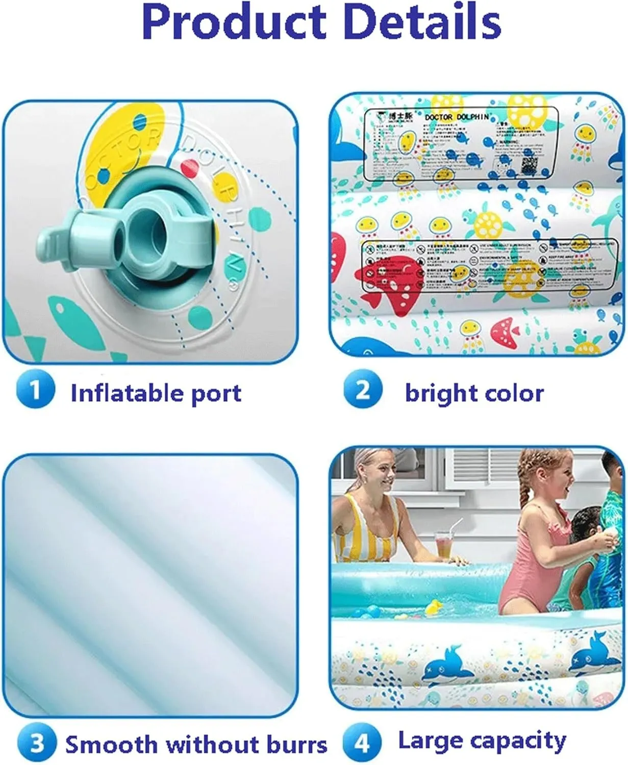 Inflatable Swimming Pool, Inflatable Unicorn Game Center, Outdoor Amusement Park, Inflatable Water Park with Sprinkler System(300 * 180 * 60CM)