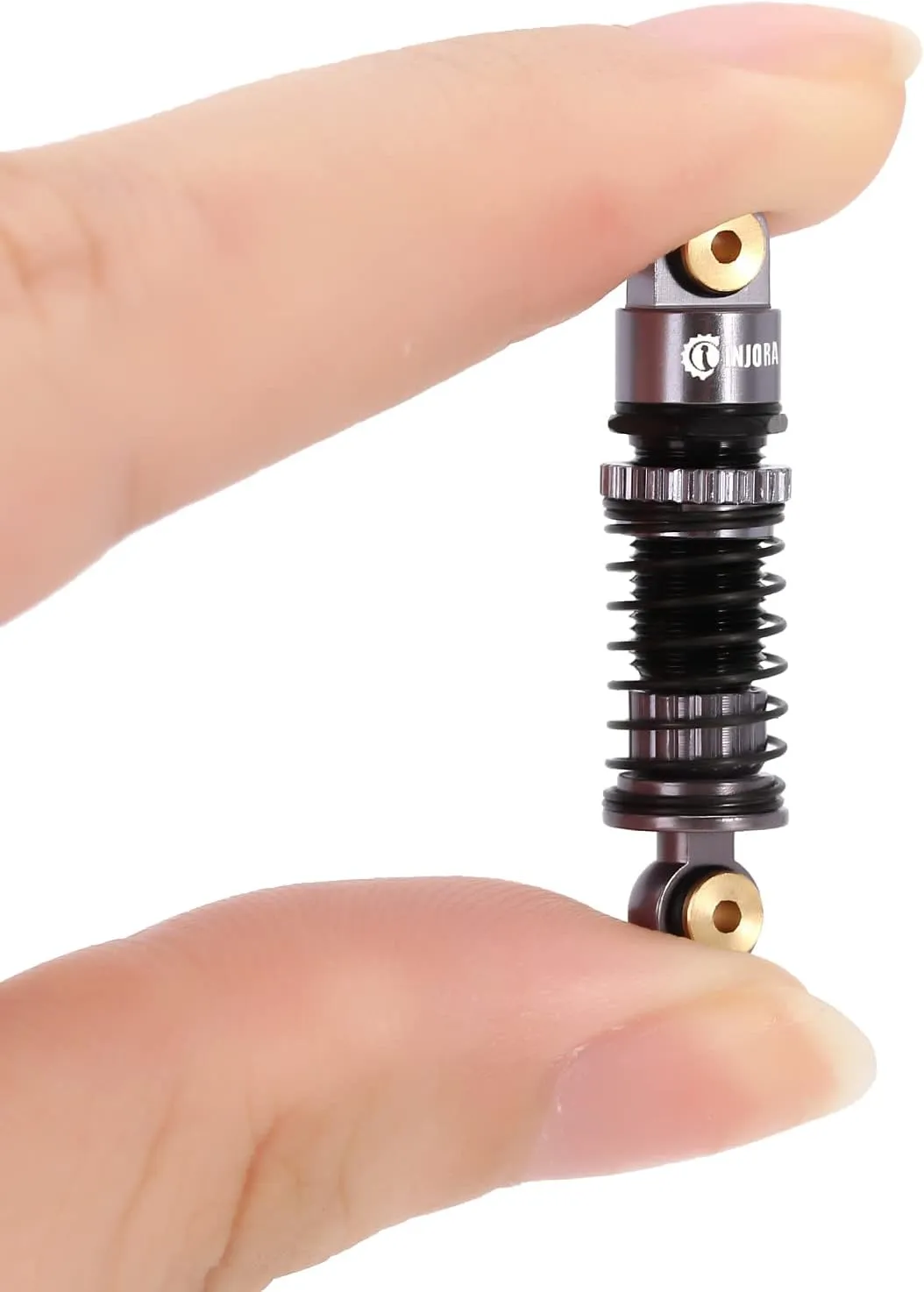 INJORA 39mm Shocks- Aluminum Threaded Shock Adjustable Absorber Oil Damper for Axial SCX24 FMS FCX24M 1/24 RC Crawler Car Upgrade Parts(Grey)