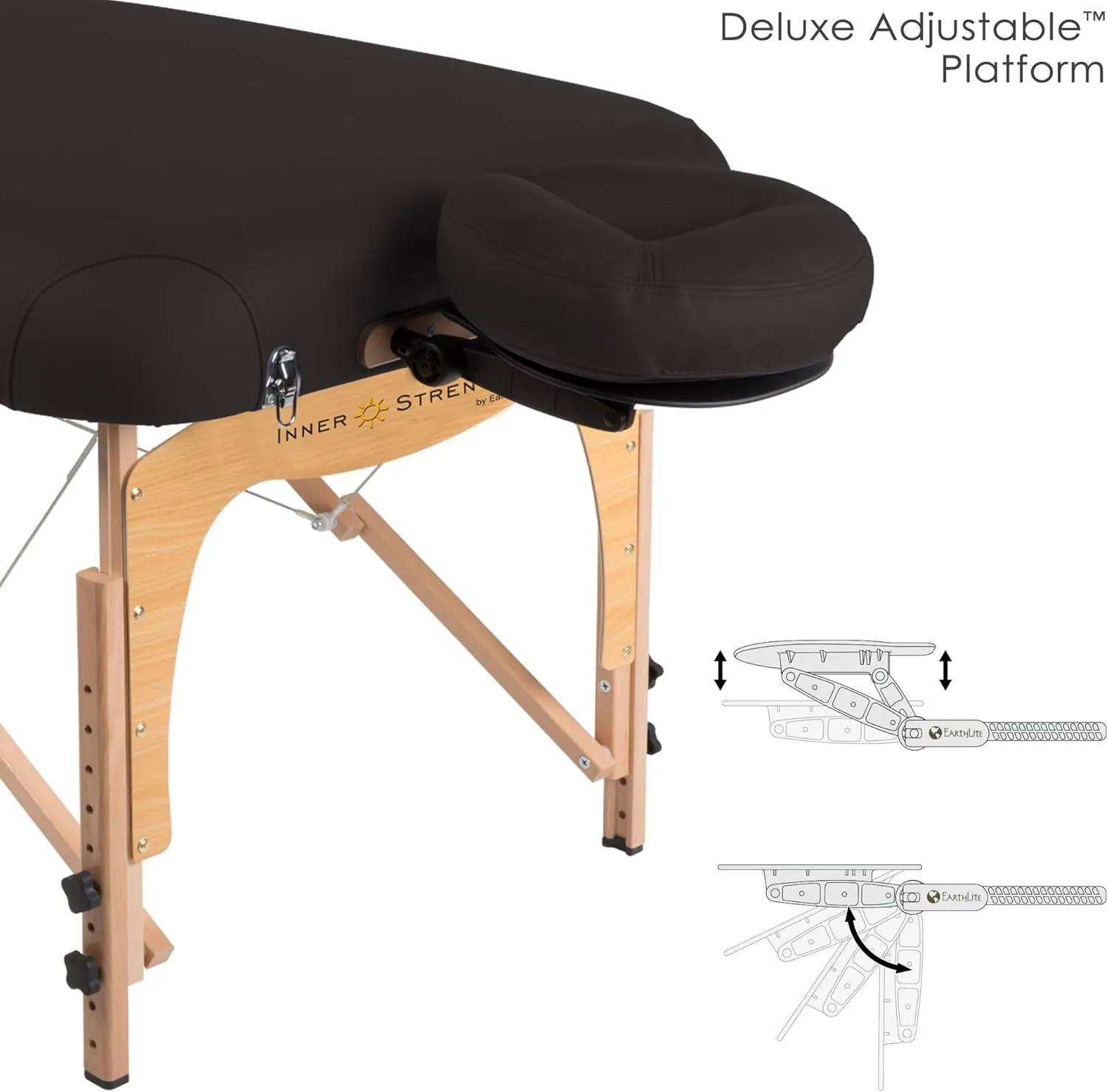 INNER STRENGTH Portable Massage Table Package E2 - Full Reiki Massage Table Incl. Deluxe Adjustable Face Cradle, Pillow & Carry Case (30"x73")