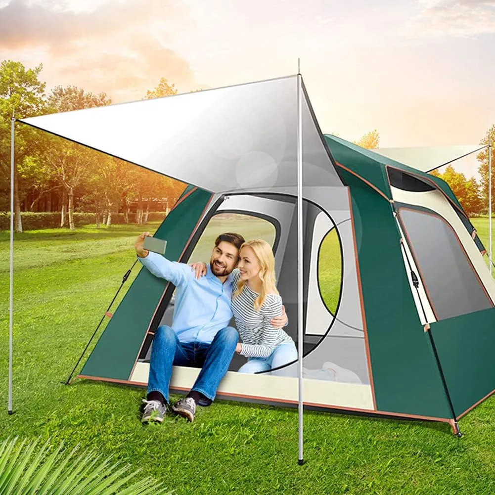 Instant Pop-up Camping Tent for 3-8 People Lightweight Double Layer Family Tent with Carrying Bag for Outdoor Camping Hiking Climbing Fishin (Sky Blue 5~8 Person) (Sky Blue 5~8 Person)