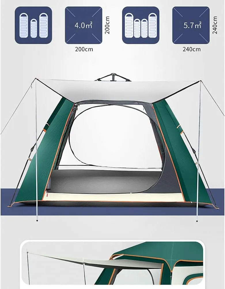 Instant Pop-up Camping Tent for 3-8 People Lightweight Double Layer Family Tent with Carrying Bag for Outdoor Camping Hiking Climbing Fishin (Sky Blue 5~8 Person) (Sky Blue 5~8 Person)