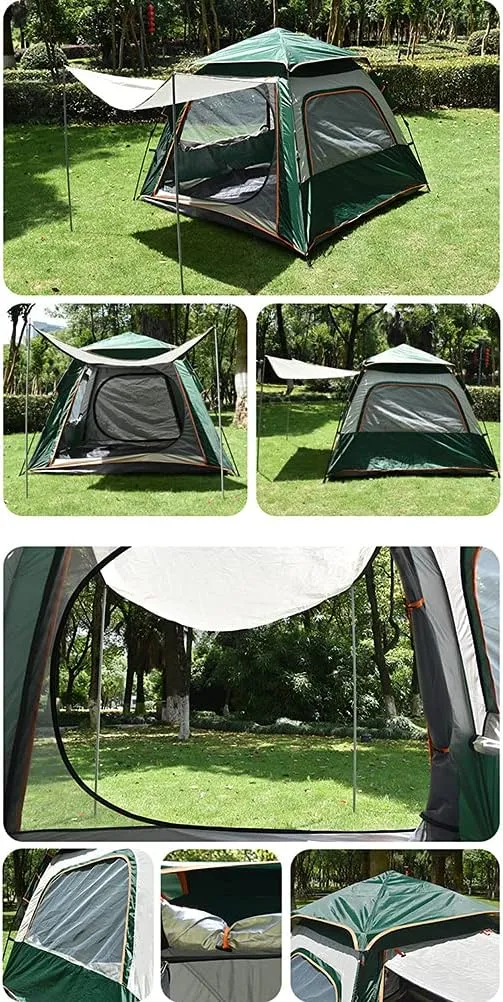 Instant Pop-up Camping Tent for 3-8 People Lightweight Double Layer Family Tent with Carrying Bag for Outdoor Camping Hiking Climbing Fishin (Sky Blue 5~8 Person) (Sky Blue 5~8 Person)
