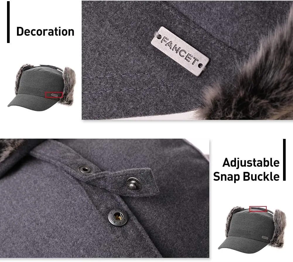Jeff & Aimy Unisex Winter Earflap Trapper Hunting Ski Hat Baseball Cap 54-62CM