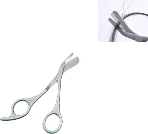 Jetset Essentials Eyebrow Scissors, Browmaster Stainless Steel Trimmer, Eyebrow Scissors with Comb, Eyebrow Trimming Scissors Hair Removal Beauty Tool for Women Men