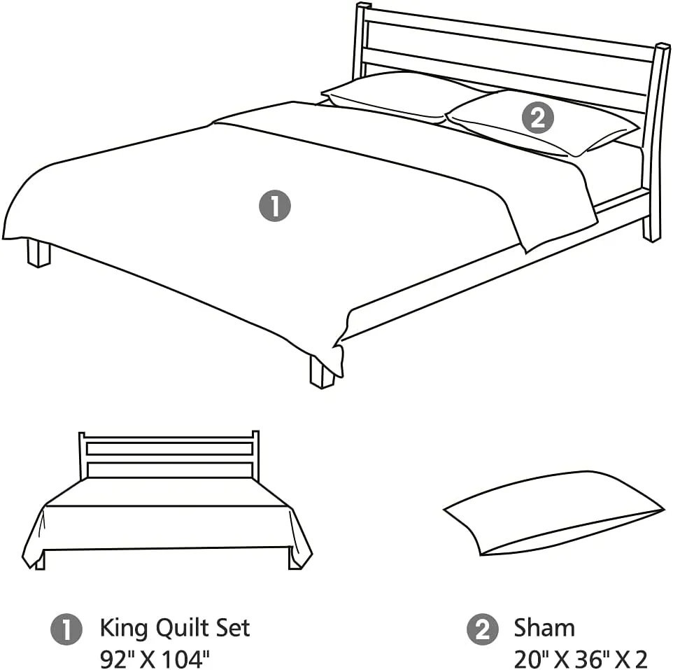 JML Quilt Set King Size (92" x104"), 3 Piece King Size Quilt Sets with 2 Pillow Shams - Soft and Lightweight, Boho Reversible King Quilt Bedding Bedspread Coverlet Set, Medallion