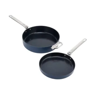 Joseph Joseph Space Folding Handle Ceramic Non-stick 2-piece Blue Frying Pan Set
