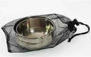 JSEIAJB Outdoor Camping 304 Stainless Steel Folding Bowl Portable Cookware Picnic Tableware 500Ml/700Ml Bowl with Folding Handle