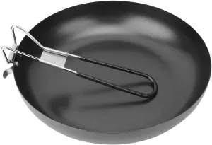 JTLB Outdoor Camp Fry Pan Folding Handle Stainless Non-Stick 24cm x 20cm Camping Cookware