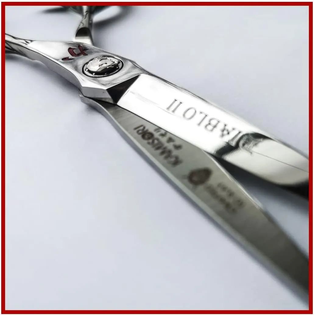Kamisori Diablo II Professional Beauty Shears - 5.0, 5.5, or 6.0 with Takefu Cobalt steel (Made in Japan) (6.0 In.)
