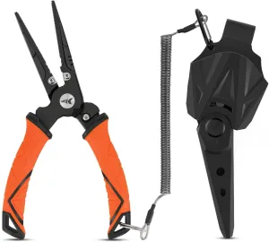 KastKing Paradox Fishing Pliers, Angled Fish Lip Gripper, Saltwater Resistant 420 Stainless Steel Fishing Tools, Fishing Pliers Hook Remover with Ergonomic Handle, Fishing Gifts for Men