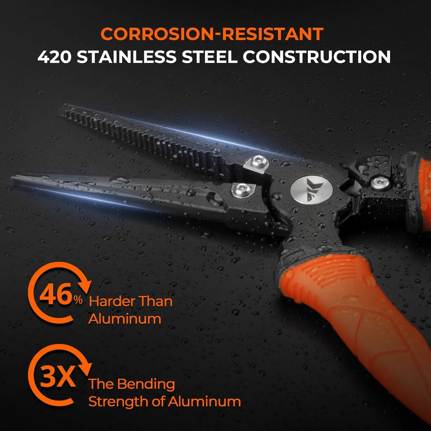 KastKing Paradox Fishing Pliers, Angled Fish Lip Gripper, Saltwater Resistant 420 Stainless Steel Fishing Tools, Fishing Pliers Hook Remover with Ergonomic Handle, Fishing Gifts for Men