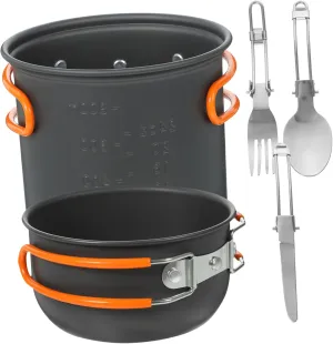 KESYOO 1Set Portable Camping Cookware Set Metal Cooking Pots and Utensils for Person Non Stick Camping Cookware for Outdoor Cooking Hiking and Picnic