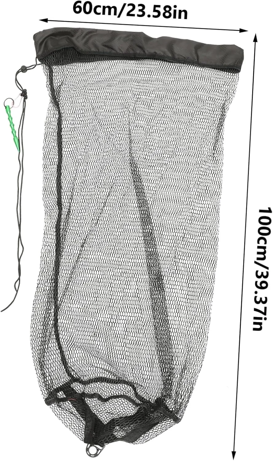 KICHOUSE Portable Nylon Fish Guard Netting with Draw Design Lightweight Mesh Fishing Tool for Locating and