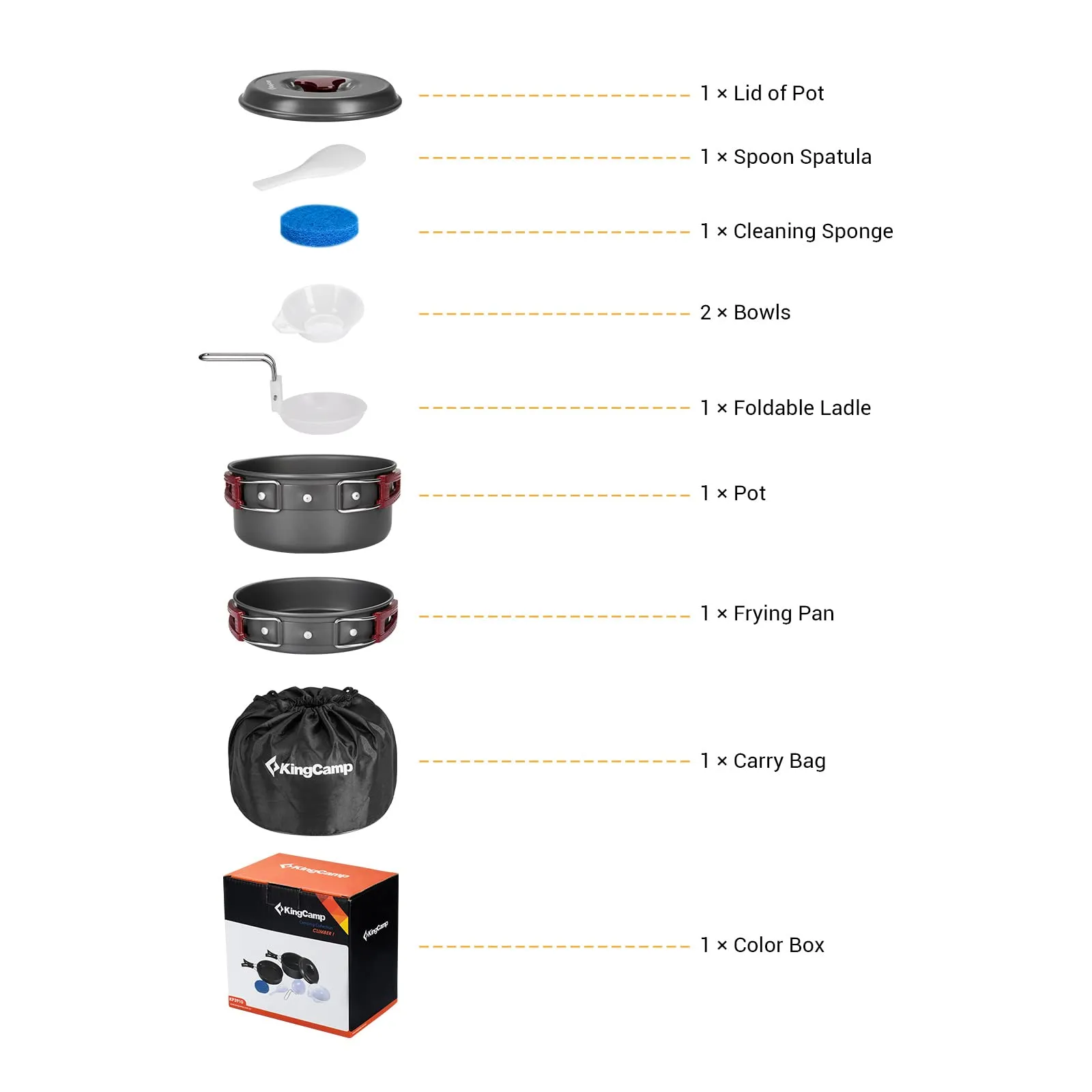 KingCamp Climber Hard-anodized Aluminum Cookware Set