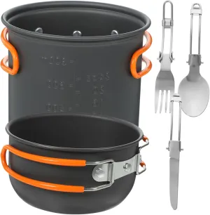 Kisangel Practical Outdoor Camping Cookware 1 Set Aluminum Aluminum Cookware Kit Picnic Supplies