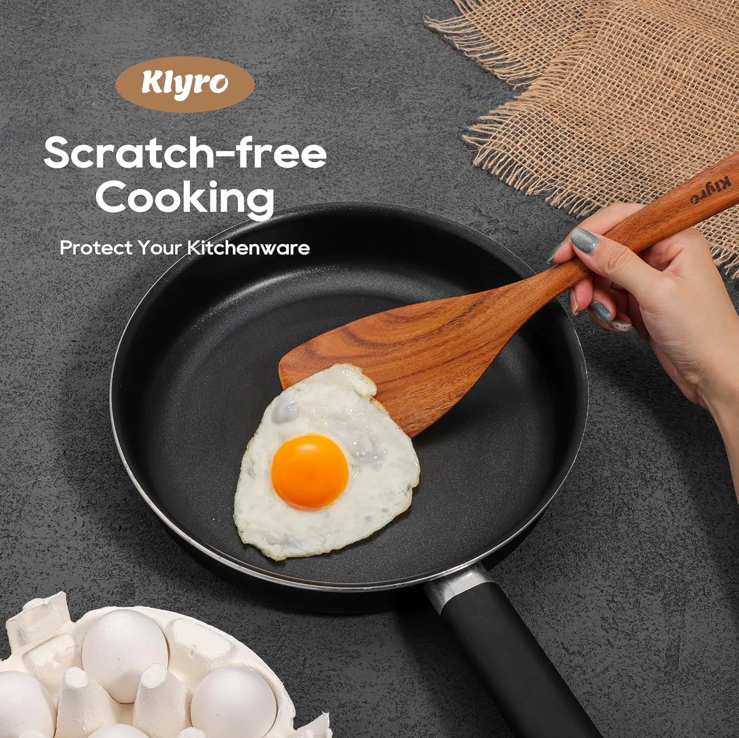 Kitchen Utensils Set, 7 Piece Premium Cooking Utensils Set, Durable Non-Stick Wooden Spoons for Cooking, Kitchen Essentials for New Home