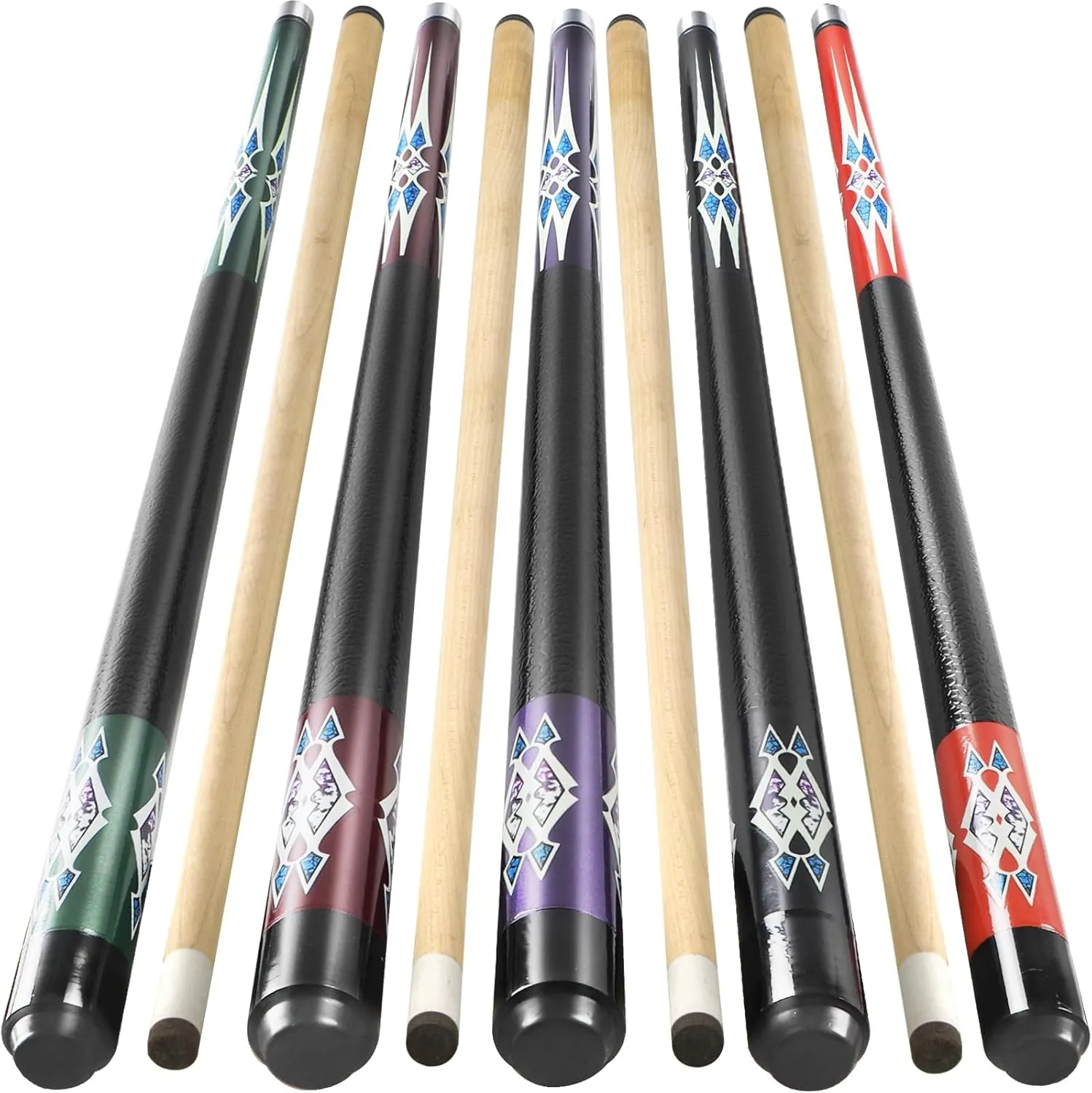 Kmise Pool Stick Set of 5-58" Pool Cue Stick, Canadian Maple Professional Billiards Pool Cue, Pool Sticks for Adults, 18~21oz Multiple Colors,Pool Stick for Bar House Pool Table Sports