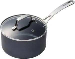 KYOCERA Ceramic Saucepan with Ceramic Non-Stick Coating, 7 inches, PFAS/PTFE Free, Stainless Steel Handle, Suitable for All Stove Types, Includes Glass Lid, CSP-07