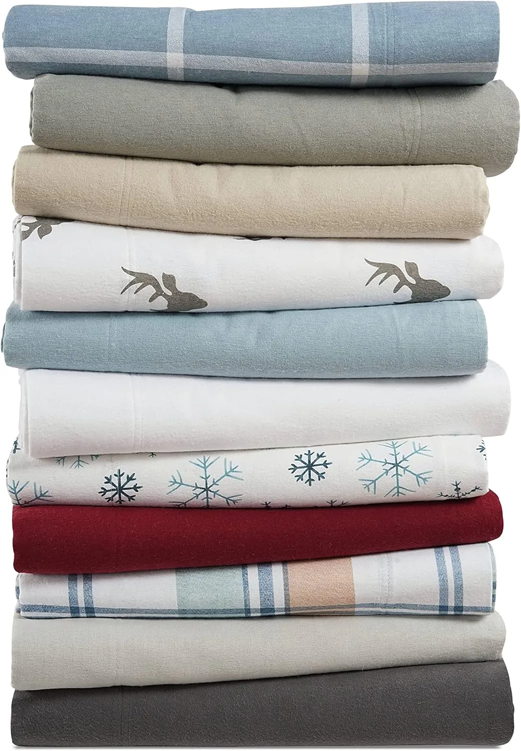 LANE LINEN Cotton Flannel Sheets Queen Size - Brushed for Extra Softness - Lightweight Queen Size 100% Cotton Sheets Set - Warm & Cozy Flannel Winter Sheets Queen Size, 15" Deep Pocket - Charcoal