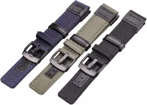 LAnGSHAW Nylon Watchbands Men Sport Strap 20mm 22mm 24mm Black Green Coffee Watch Band Belt Stainless Steel Buckle Clasp Accessories (Band Color : Blue Black Buckle, Band Width : 24mm)