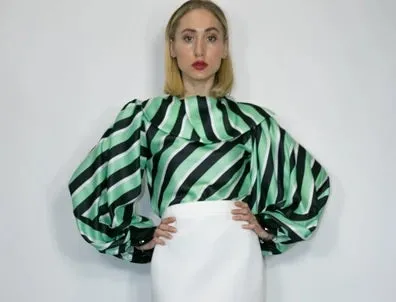 Lantern Sleeve Collar Top
