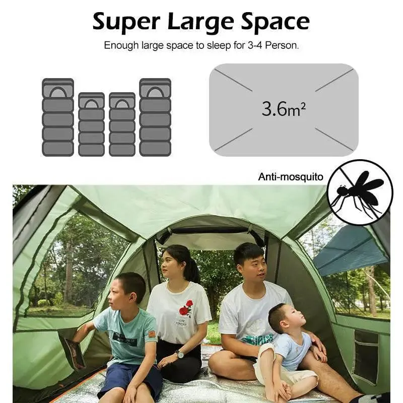 Large Capacity 4 to 5 Persons Automatic Pop Up Camping Tent for Easy Setup