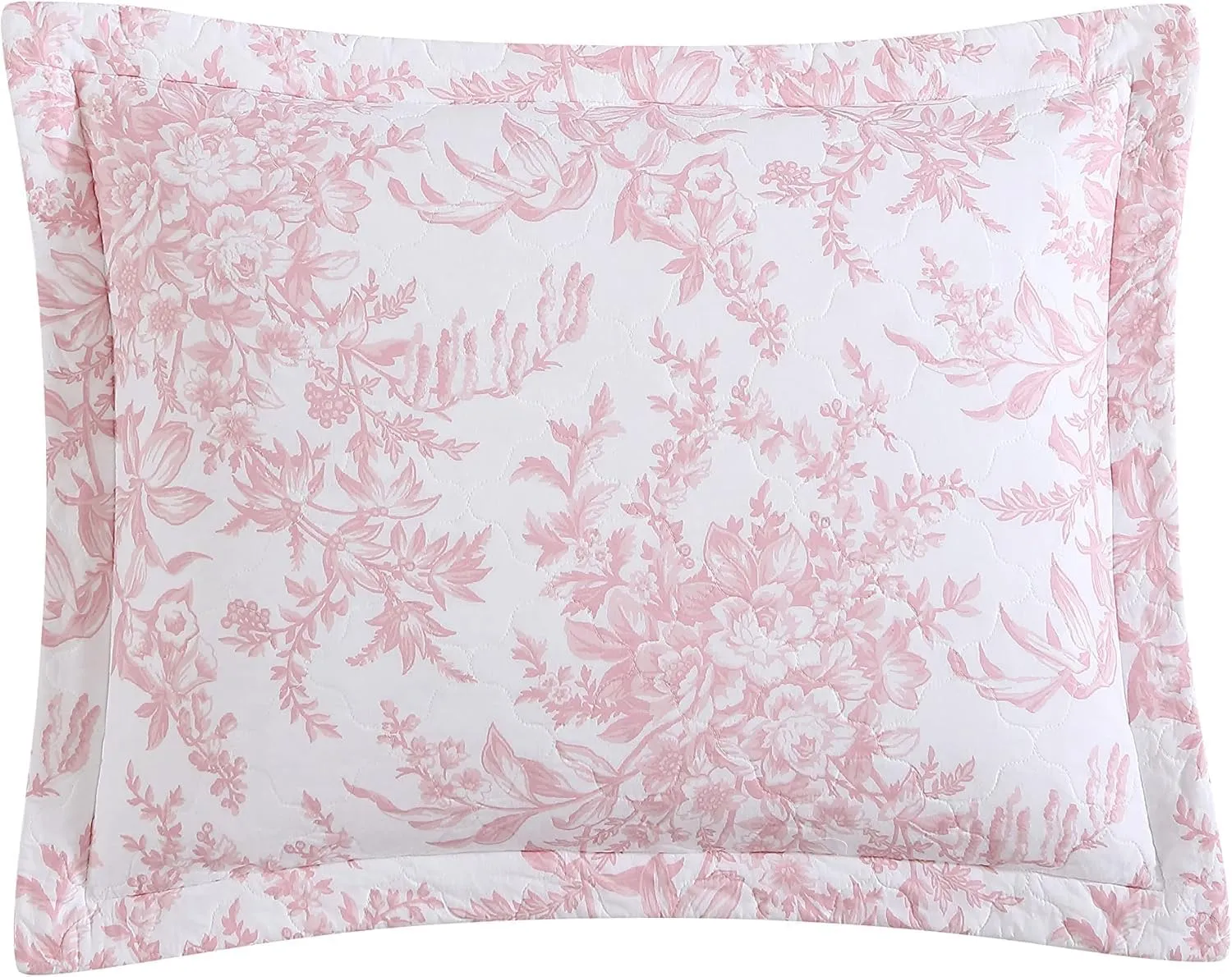 Laura Ashley - Queen Quilt Set, Reversible Cotton Bedding with Matching Shams, Lightweight Home Decor for All Seasons (Bedford Pink, Queen)