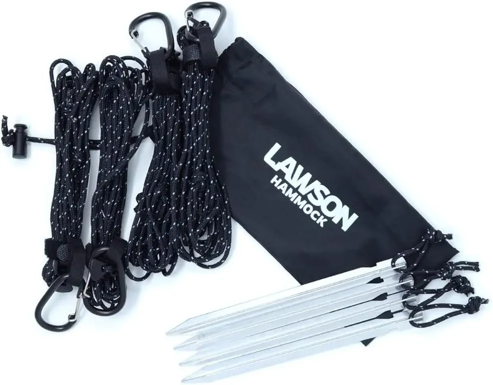 Lawson Hammock Stabilizer Kit, Added Stability for Blue Ridge Camping Hammock, Easy Adjust Tensioners, Stakes, Paracord