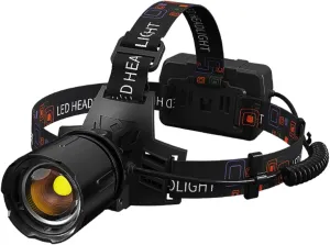 LED Head Lamp,Quad-core Strong Light Wick, SLR Telescopic Zoom,Irradiation Distance 300m,for Adults and Kids,Hiking & Camping Gear ls