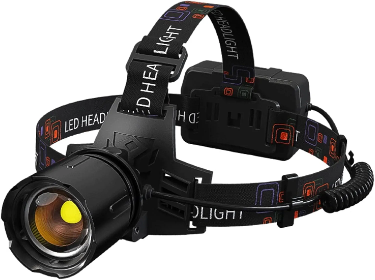 LED Head Lamp,Quad-core Strong Light Wick, SLR Telescopic Zoom,Irradiation Distance 300m,for Adults and Kids,Hiking & Camping Gear ls