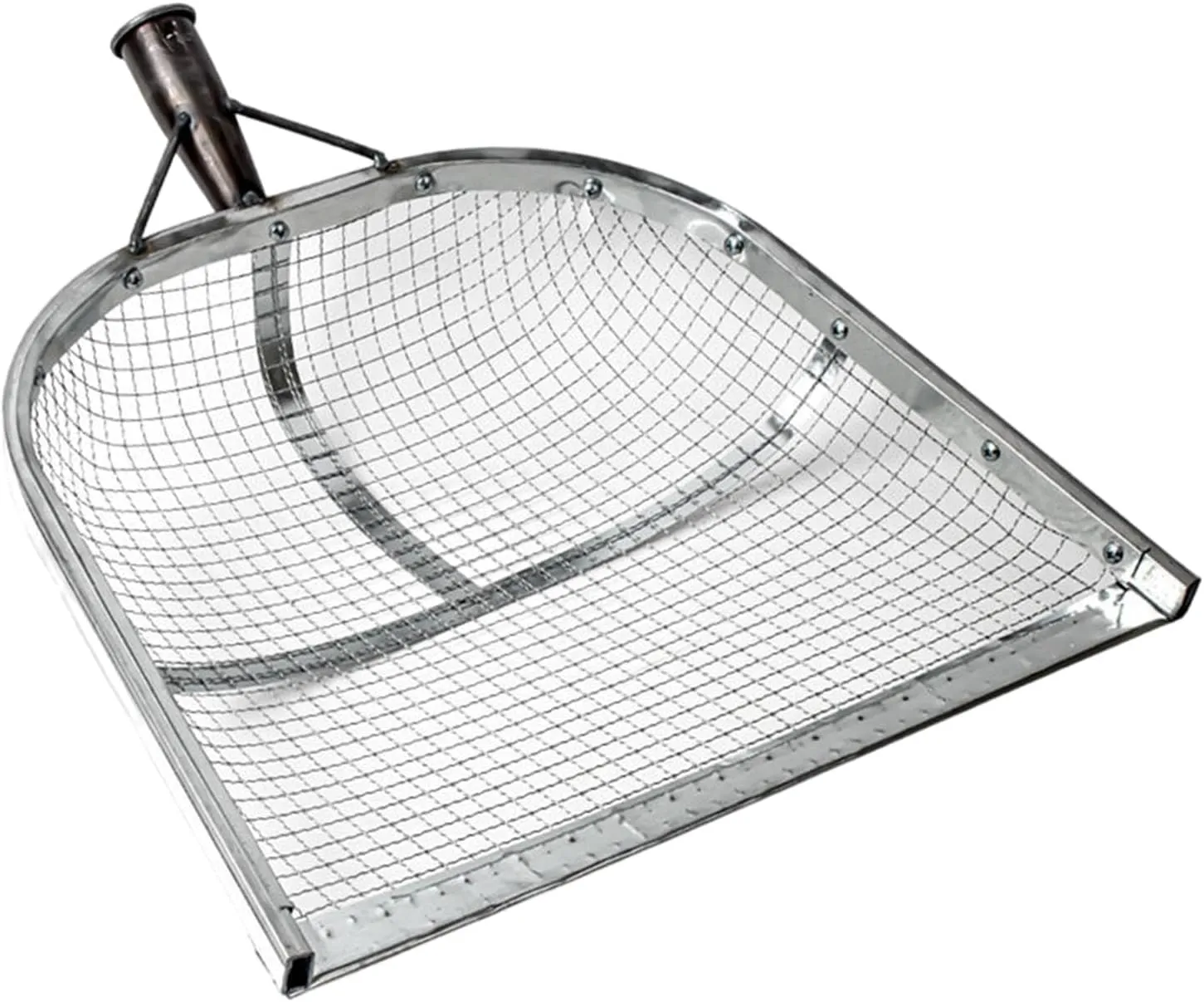 Leefasy Screen Soil Shovels Stainless Steel Multipurpose Dustpan Easy Carrying Home Sieve Soil Shovels for Sifting Corn Kernels, 12mm