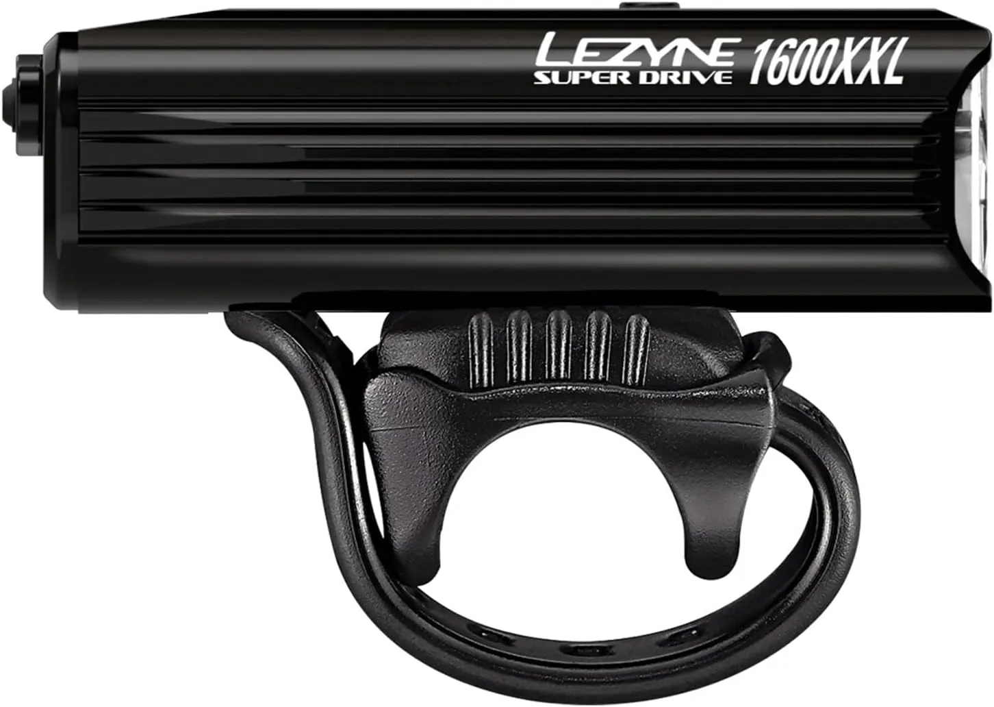 LEZYNE Super Drive Bicycle USB Rechargeable IPX7 White LED Front Light with Multiple Solid & Flash Modes | Integrated Silicone Rubber Strap Mount | Smart Connect | 1600/1800 Lumens Options