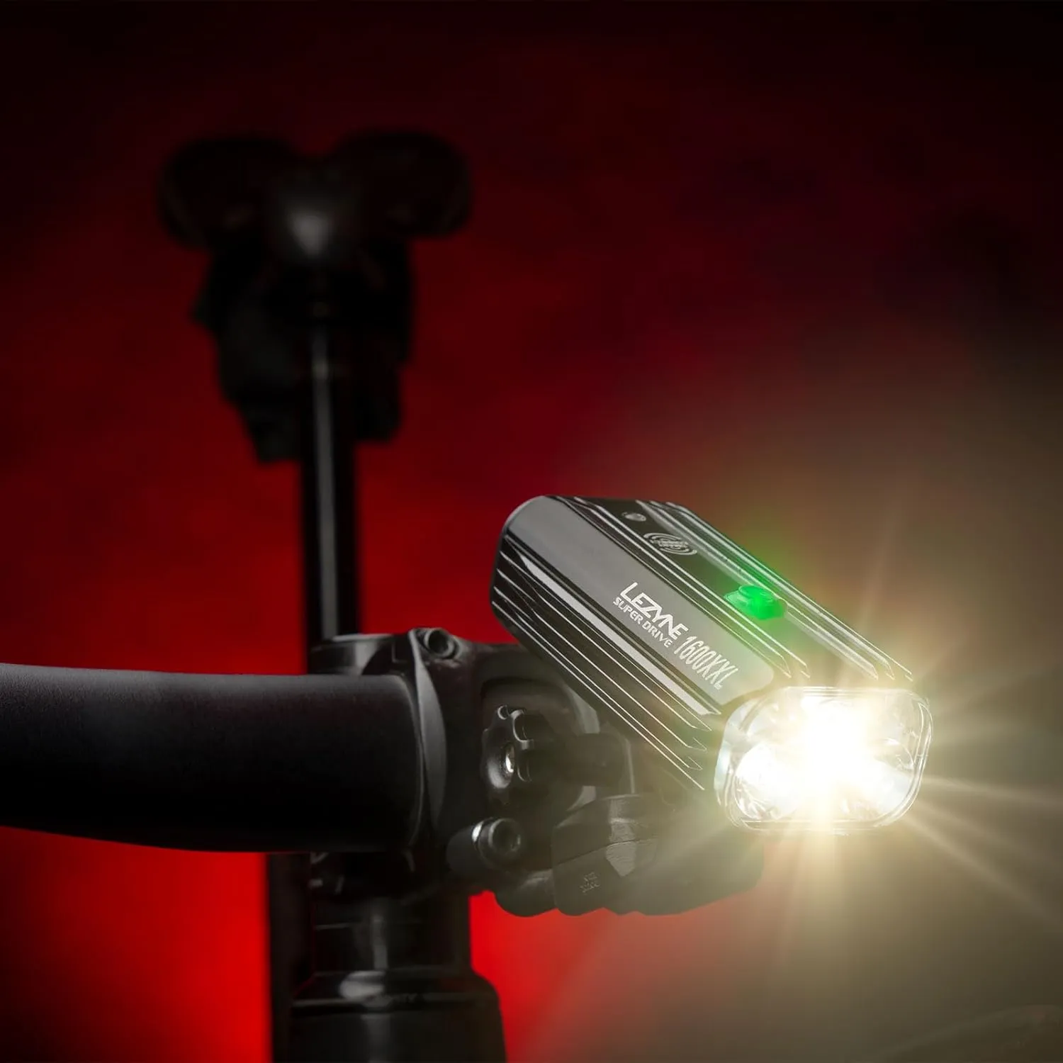 LEZYNE Super Drive Bicycle USB Rechargeable IPX7 White LED Front Light with Multiple Solid & Flash Modes | Integrated Silicone Rubber Strap Mount | Smart Connect | 1600/1800 Lumens Options