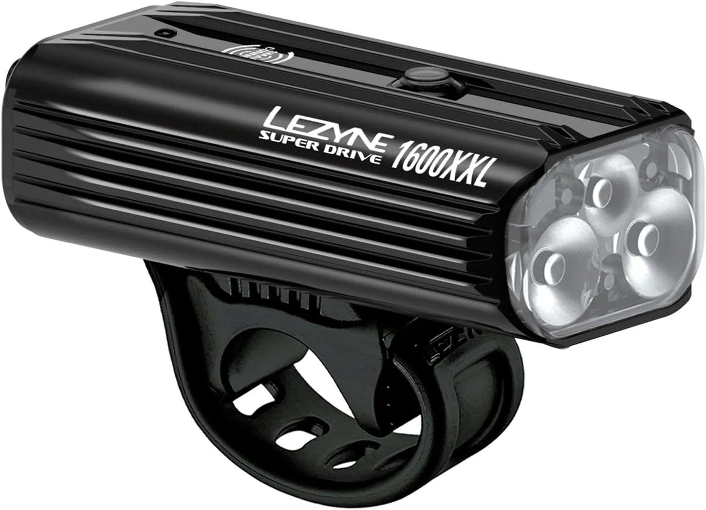 LEZYNE Super Drive Bicycle USB Rechargeable IPX7 White LED Front Light with Multiple Solid & Flash Modes | Integrated Silicone Rubber Strap Mount | Smart Connect | 1600/1800 Lumens Options