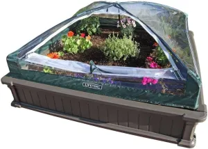 Lifetime 60053 Raised Garden Bed Kit, 2 Beds and 1 Early Start Vinyl Enclosure