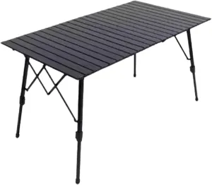 Lifting Camping Table Folding Tables for Camping Aluminum Roll-up Table Adjustable Table Legs for Indoor & Outdoor Party