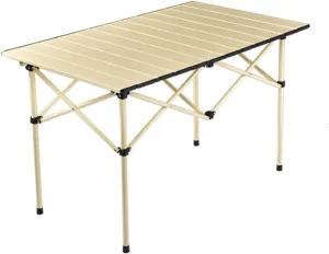 Lightweight Aluminum Folding Table Compact Roll Up Table with Carry Bag for Camping Picnic Backyards