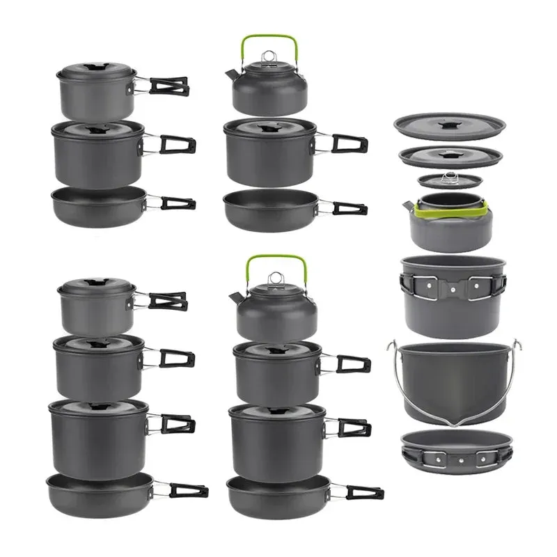 Lightweight and Portable Camping Cookware Set for 1-7 Persons