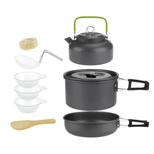 Lightweight and Portable Camping Cookware Set for 1-7 Persons