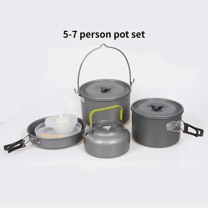 Lightweight and Portable Camping Cookware Set for 1-7 Persons