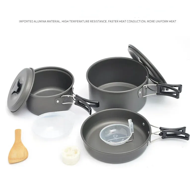 Lightweight and Portable Camping Cookware Set for 1-7 Persons
