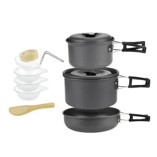Lightweight and Portable Camping Cookware Set for 1-7 Persons